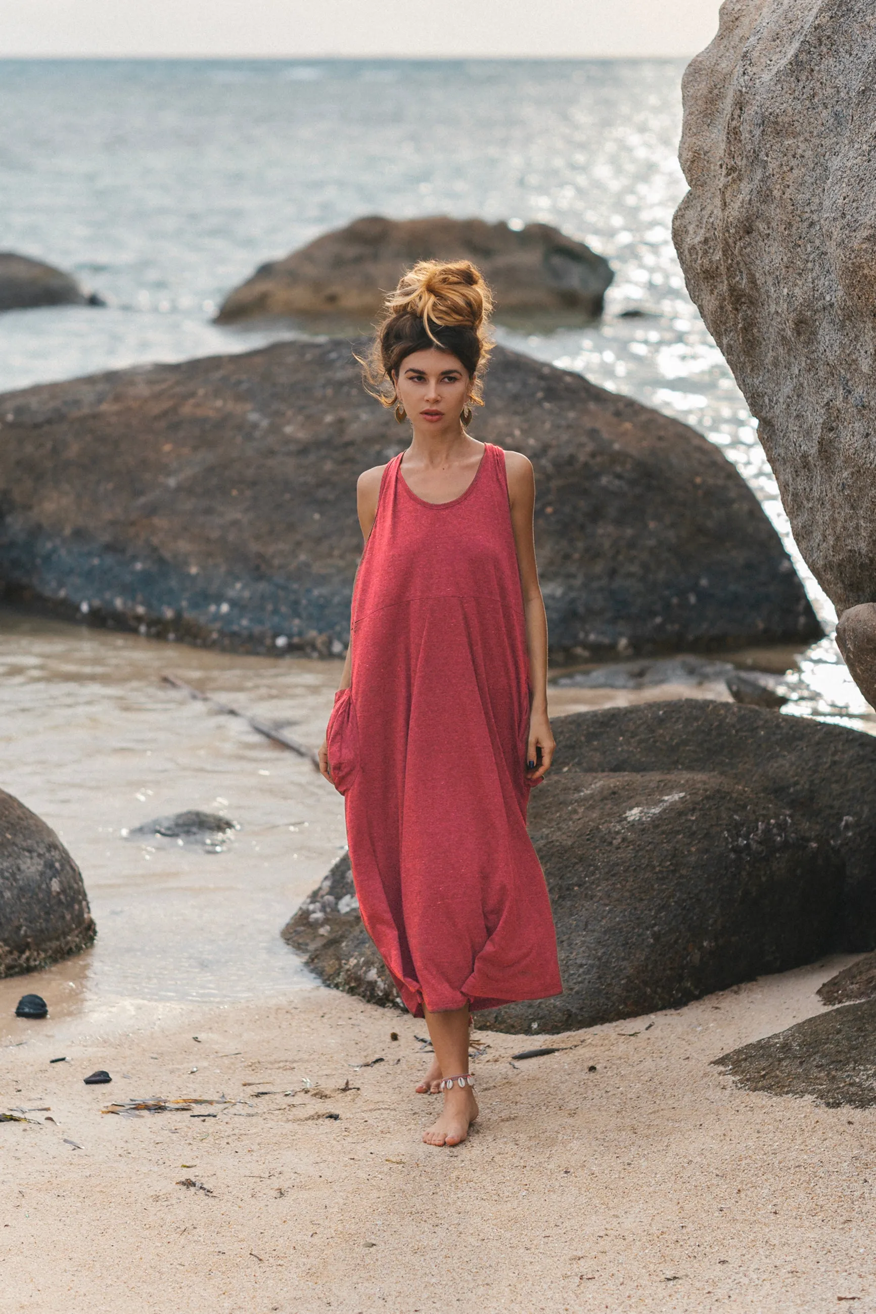 Cotton Dress Mahika Blood Orange