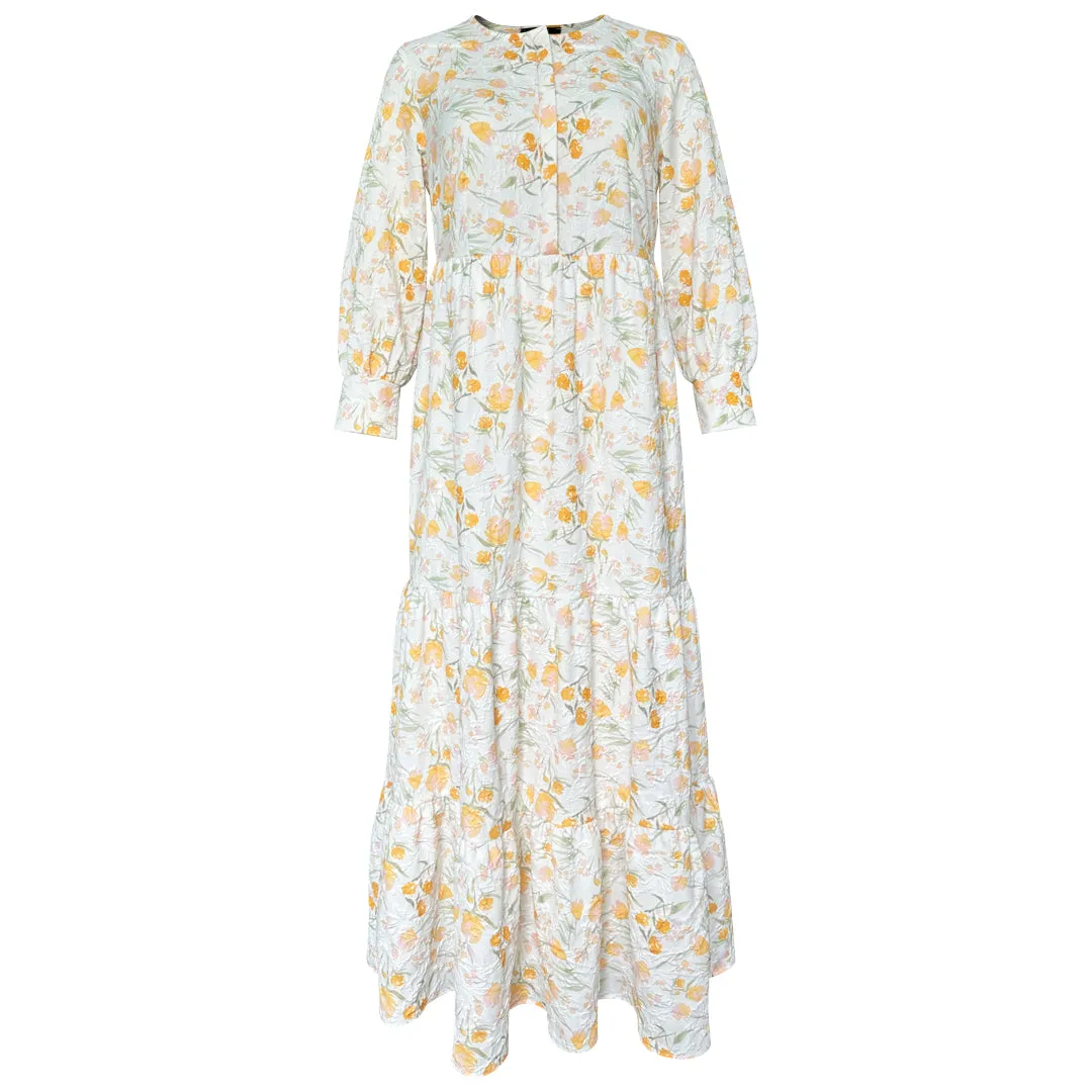 Eva Maxi Dress - Orange Flocking