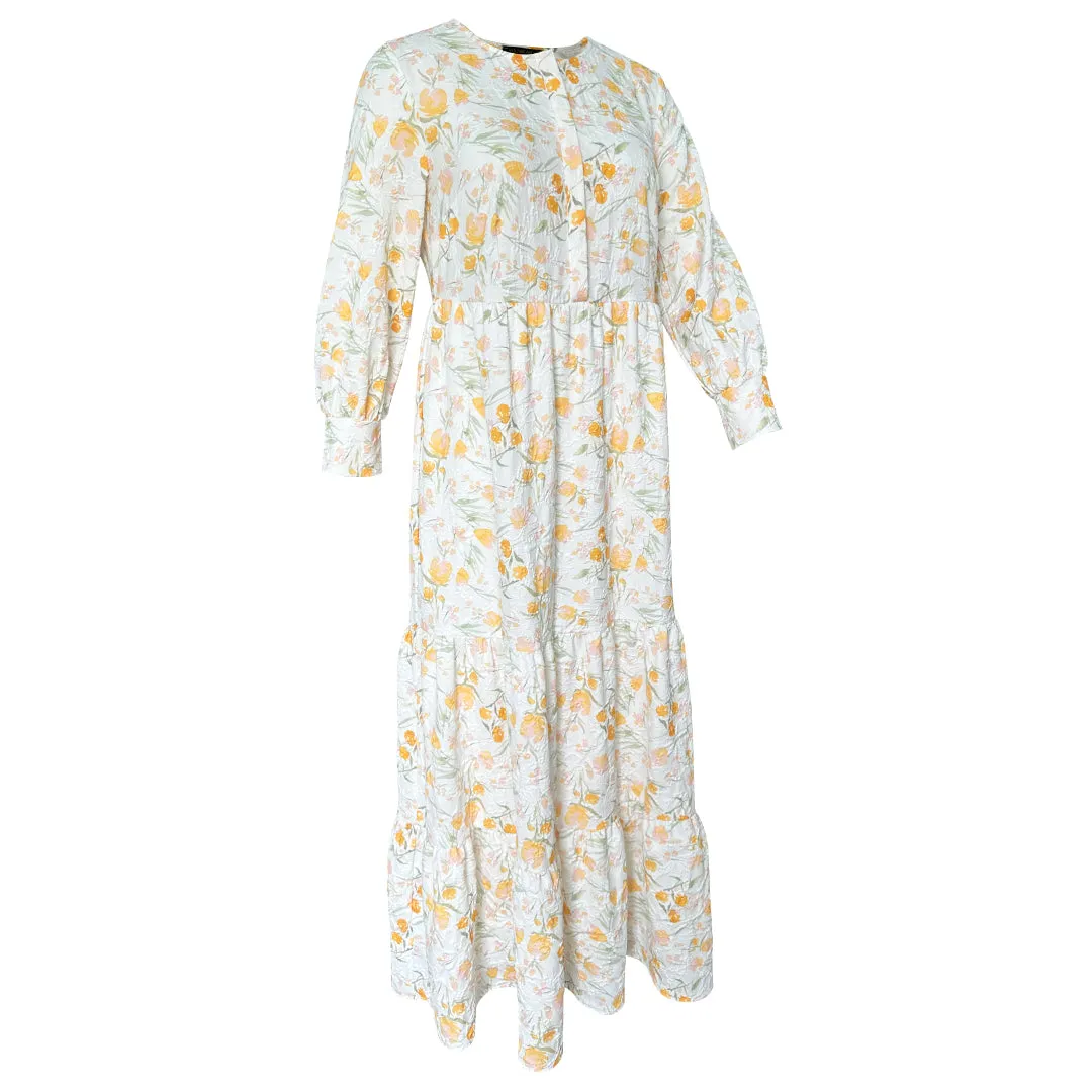 Eva Maxi Dress - Orange Flocking