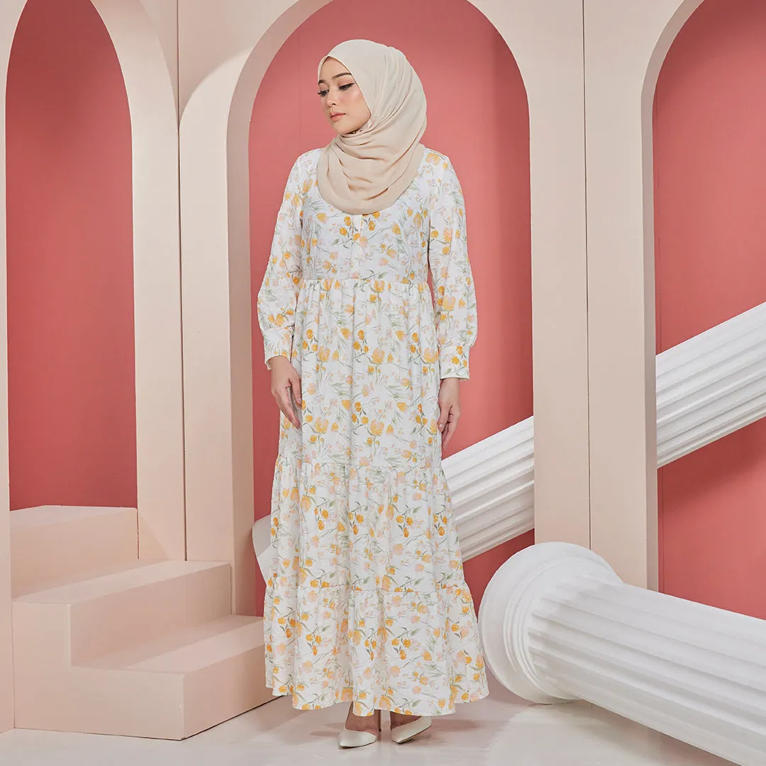 Eva Maxi Dress - Orange Flocking