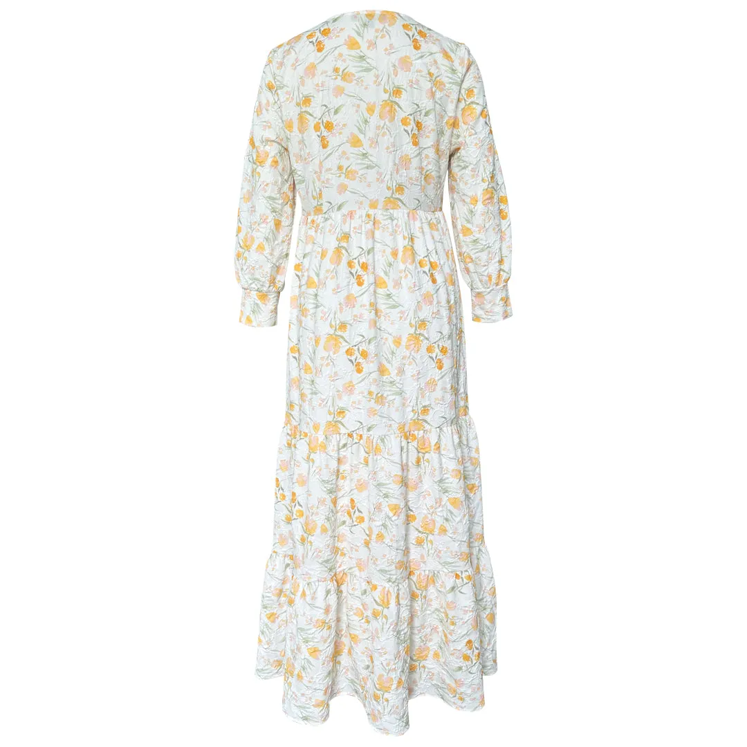 Eva Maxi Dress - Orange Flocking