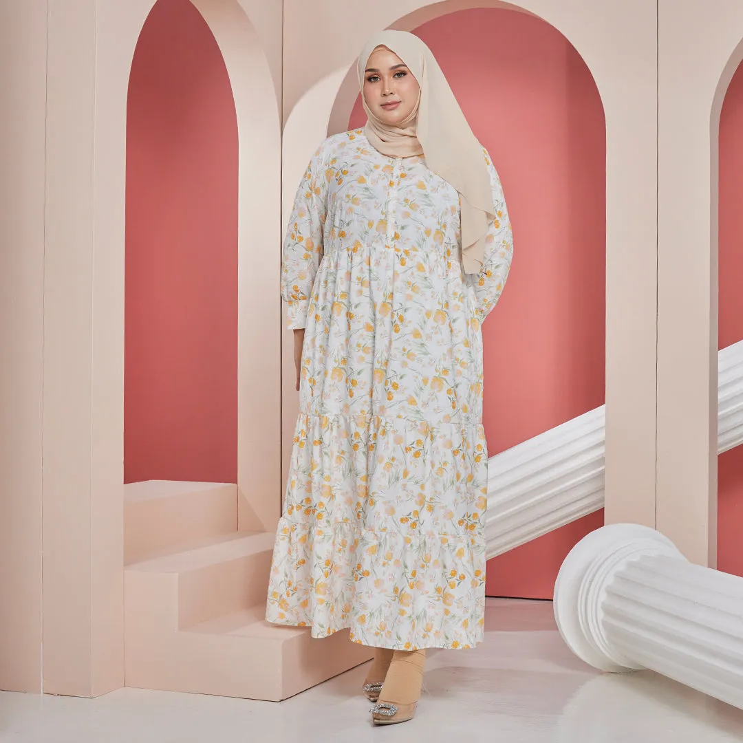 Eva Maxi Dress - Orange Flocking