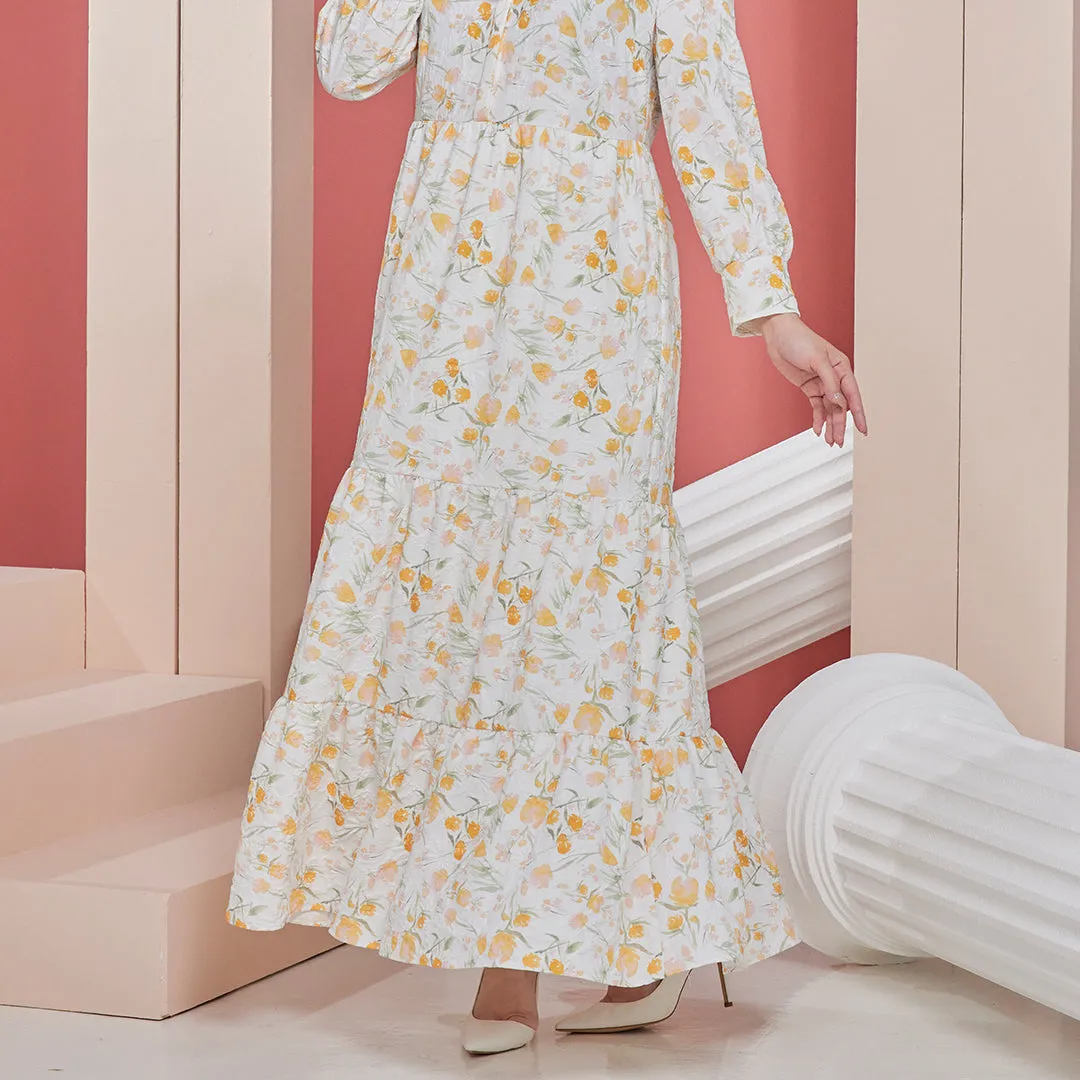 Eva Maxi Dress - Orange Flocking