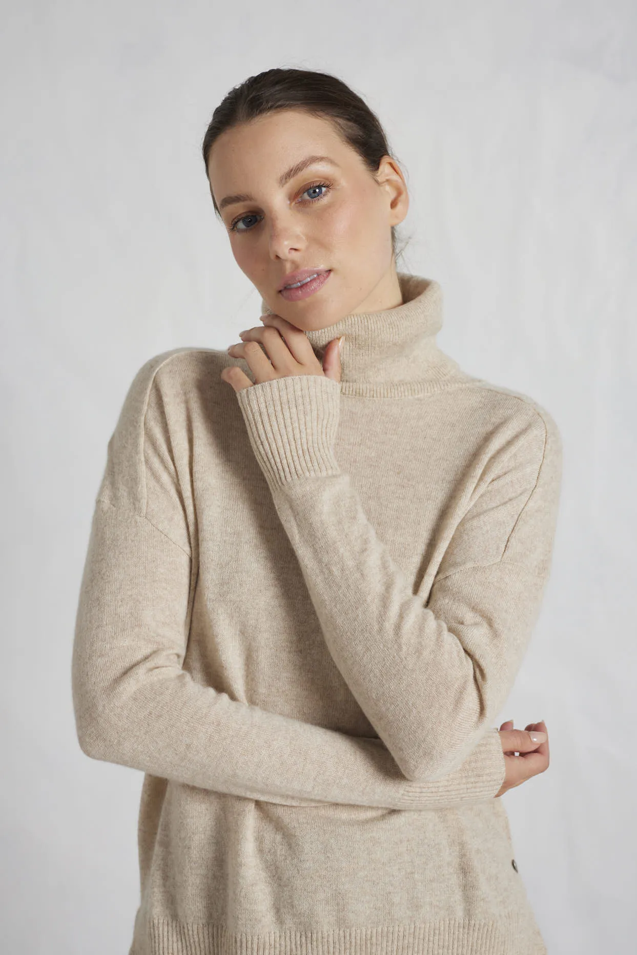 Iris Cashmere Sweater in Oatmeal