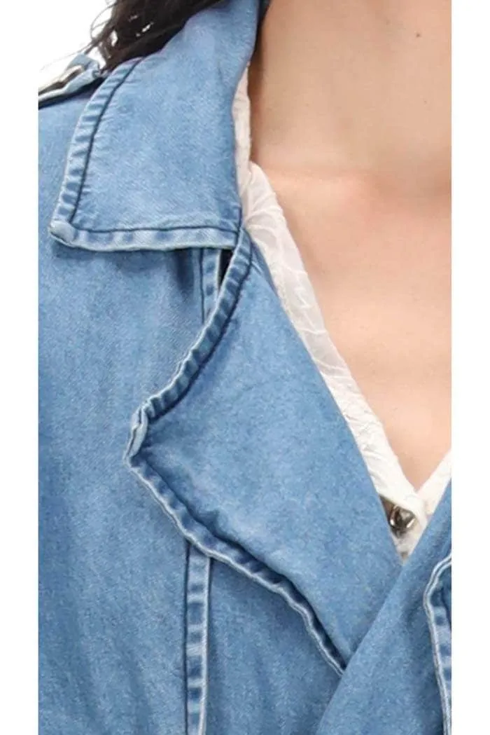 Jaimie Trench Coat Denim Lyocell
