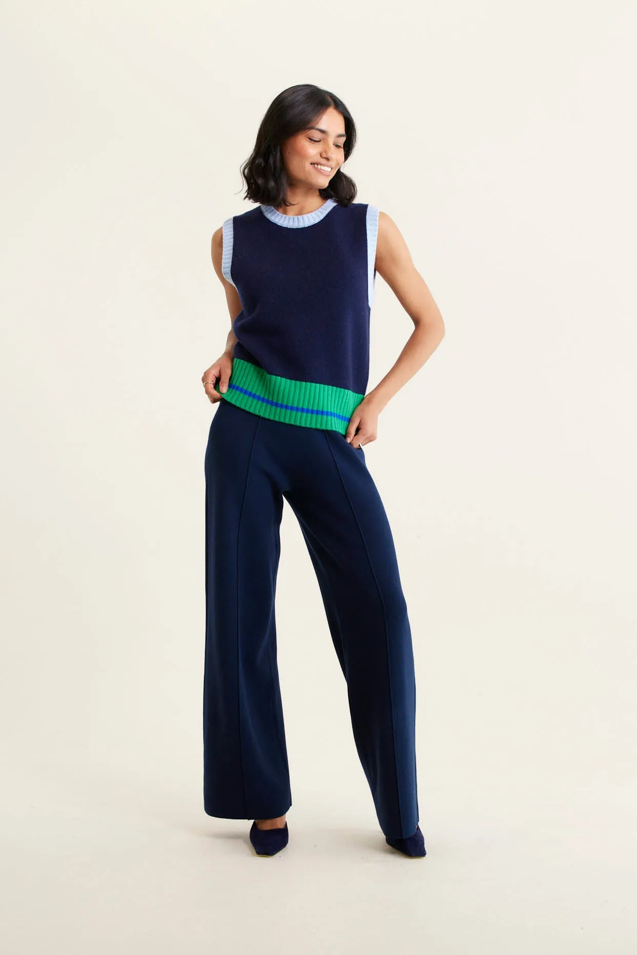 Lexington Merino Cashmere Vest In Denim