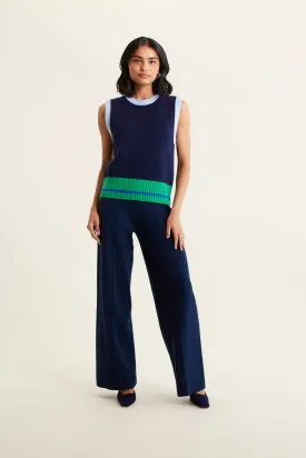 Lexington Merino Cashmere Vest In Denim