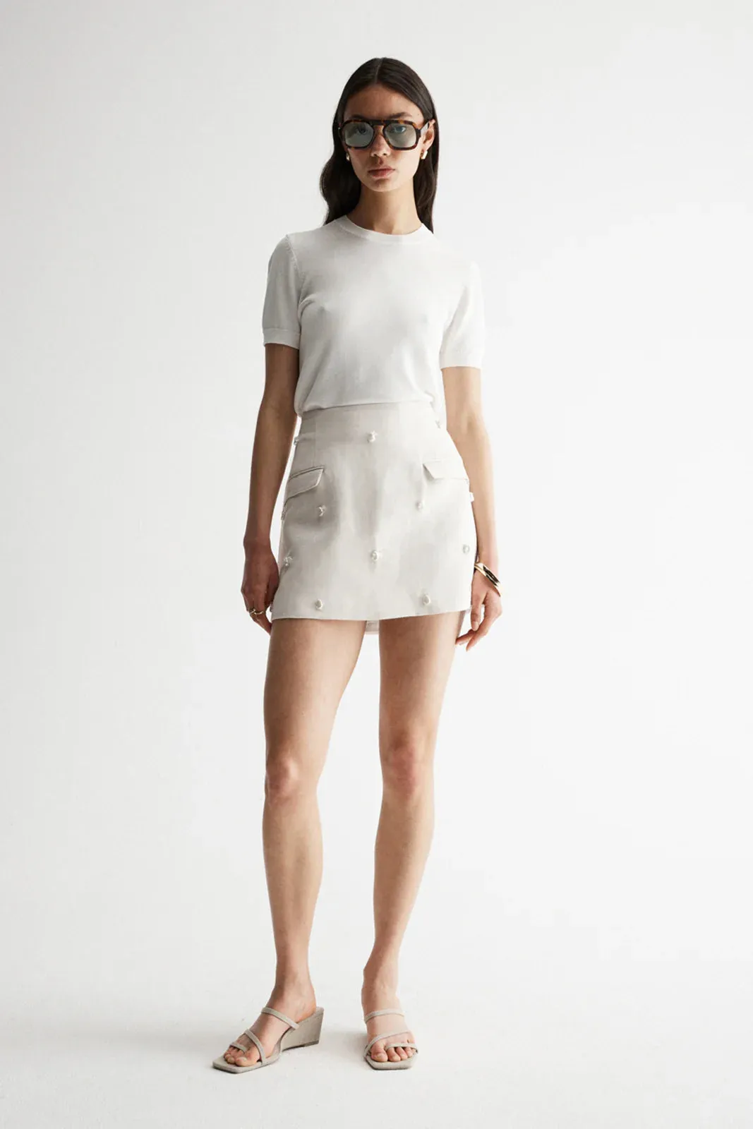 Linna Mini Skirt - Natural