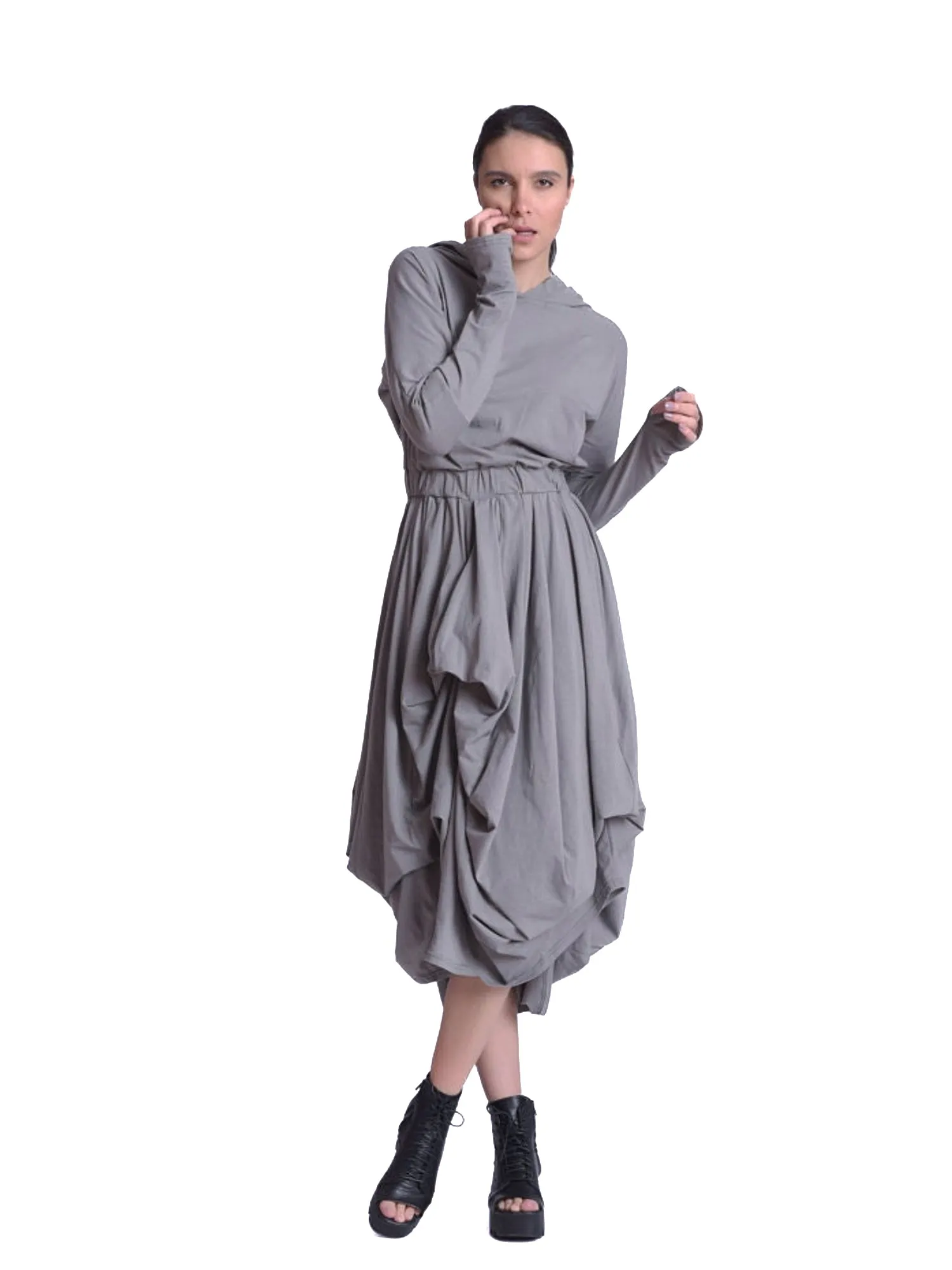 Long Sleeve Asymmetric Dress