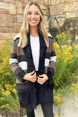 Long Sleeve Open Front Shawl Sweater Coat
