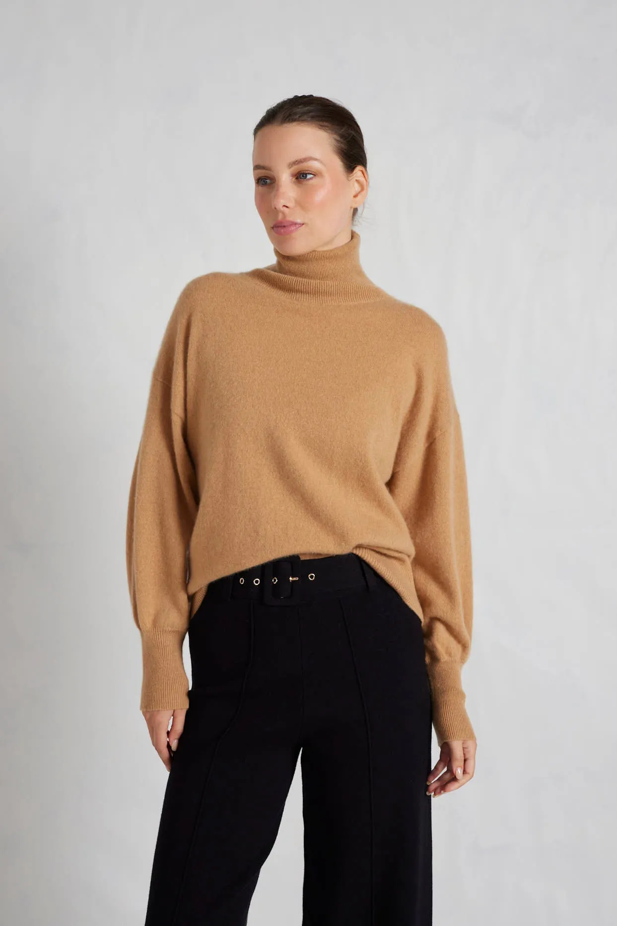 Opera Cashmere Polo Sweater in Desert Mirage
