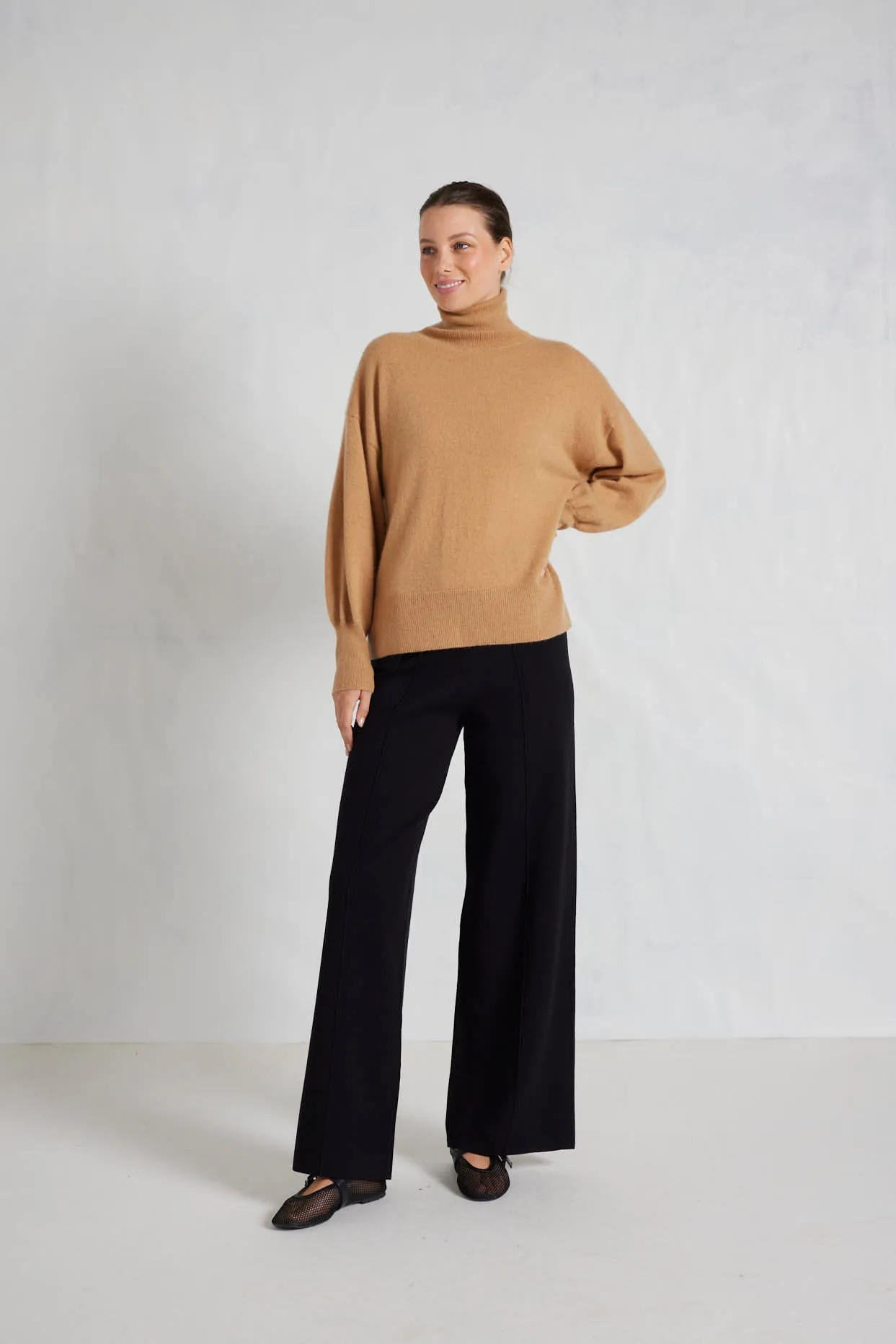 Opera Cashmere Polo Sweater in Desert Mirage