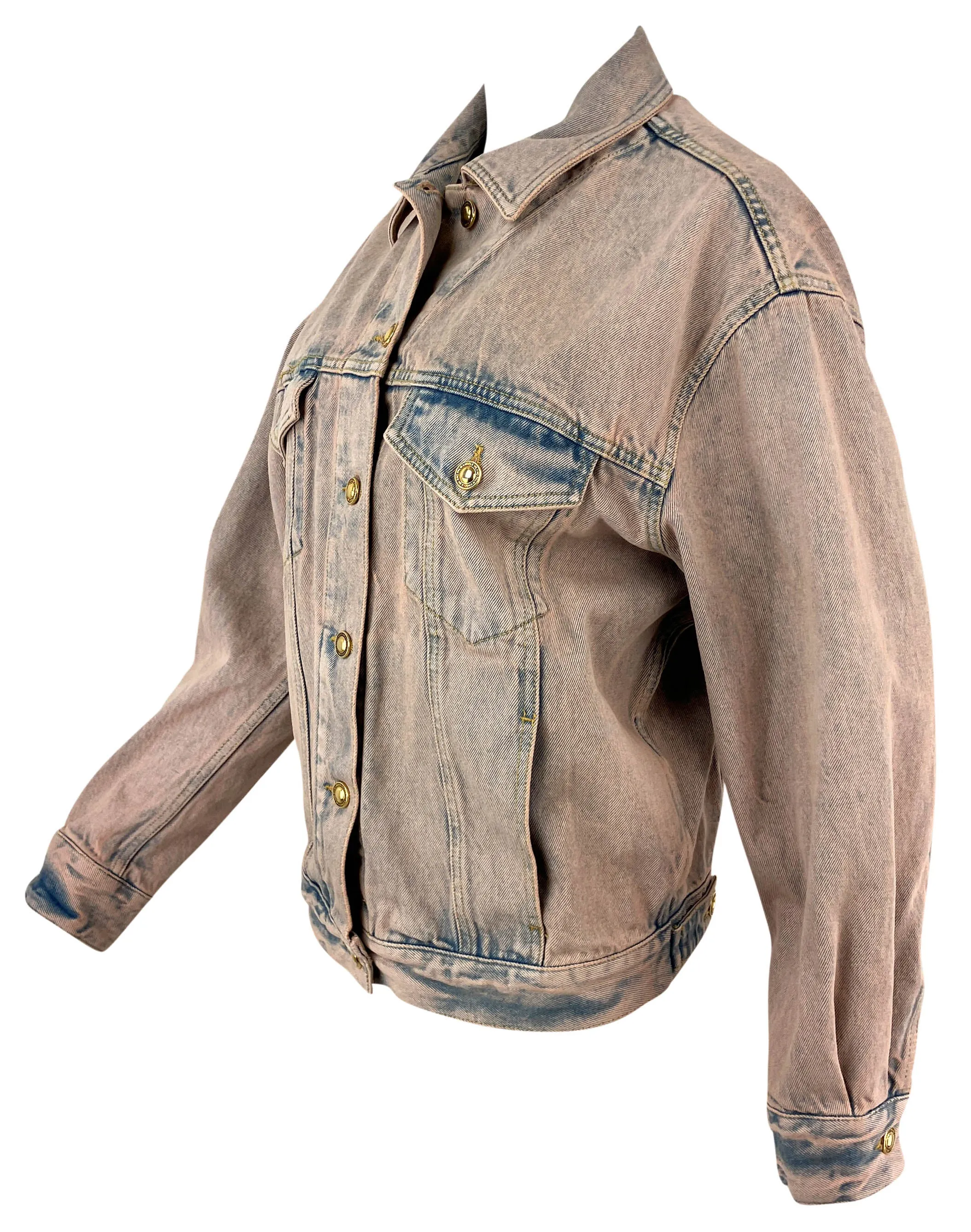 Palm Angels Overdye Logo Denim Jacket in Pink