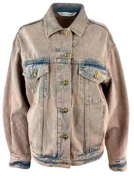 Palm Angels Overdye Logo Denim Jacket in Pink
