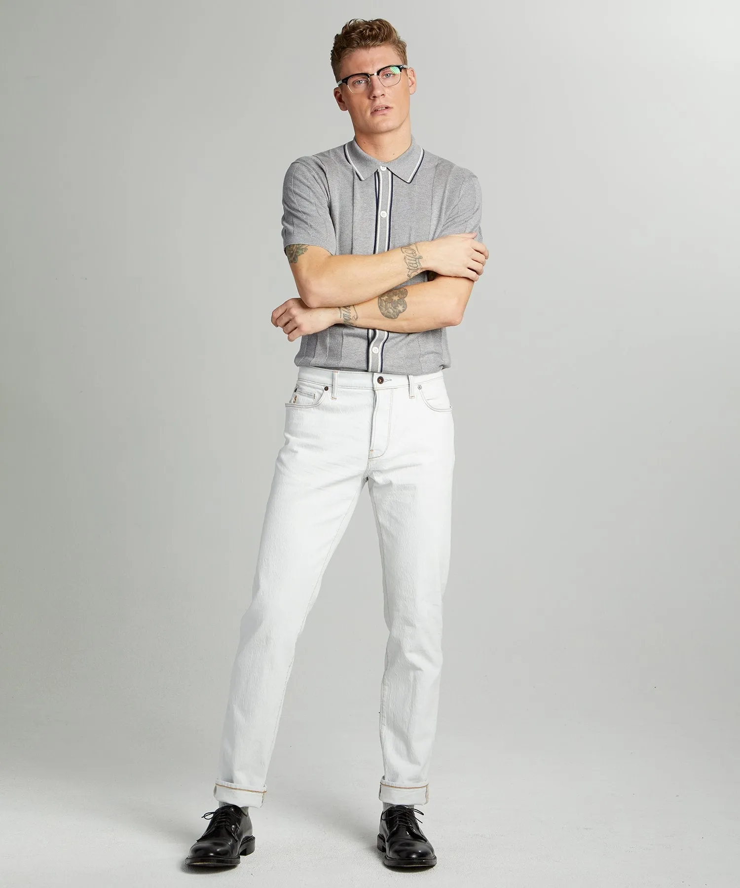 Slim Fit Stretch Jean in White Wash