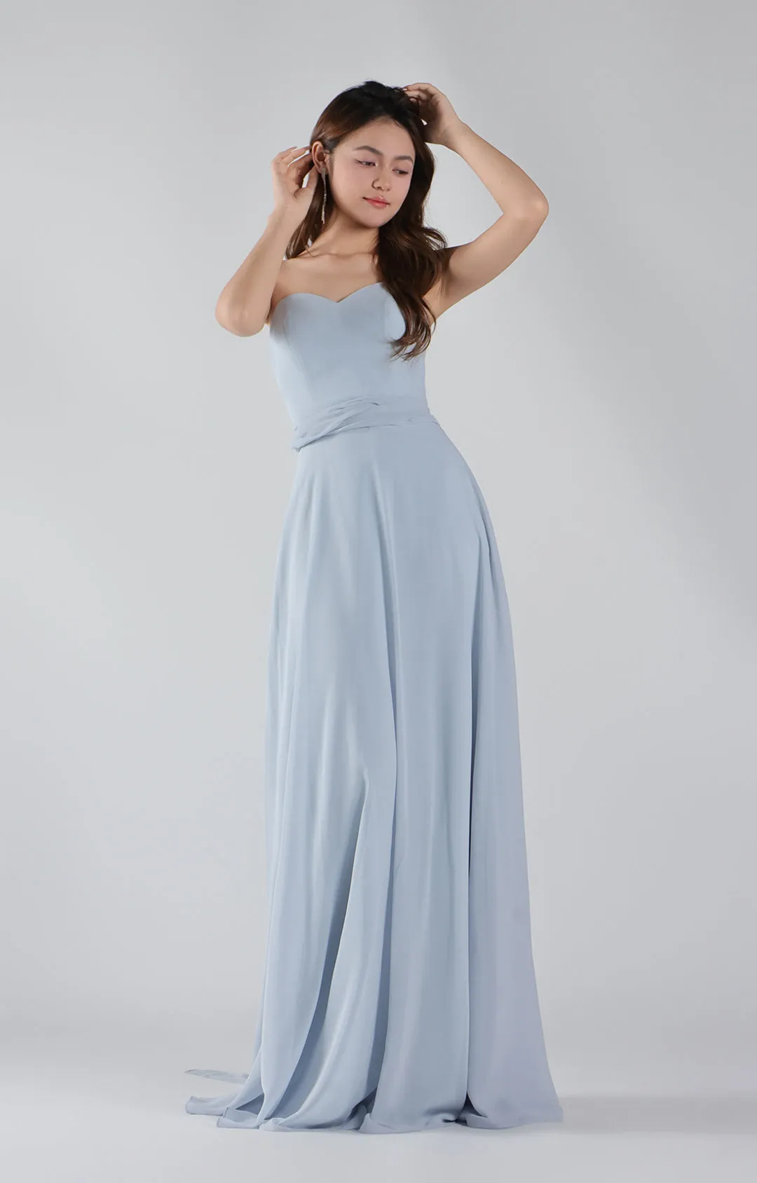 Sweetheart Neck Chiffon Convertible Multi-Way Dresses