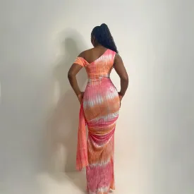 Tahiti Mesh Dress (Sunset Ombre)