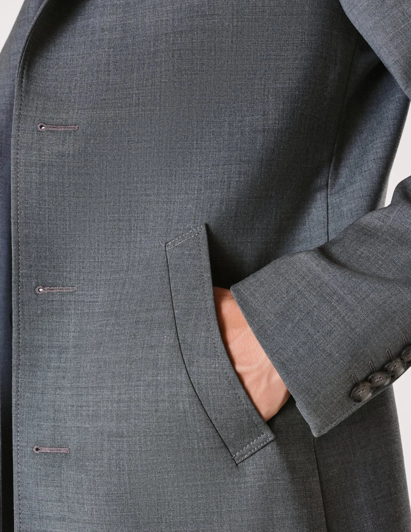 Tech Wool Coat Grey Melange