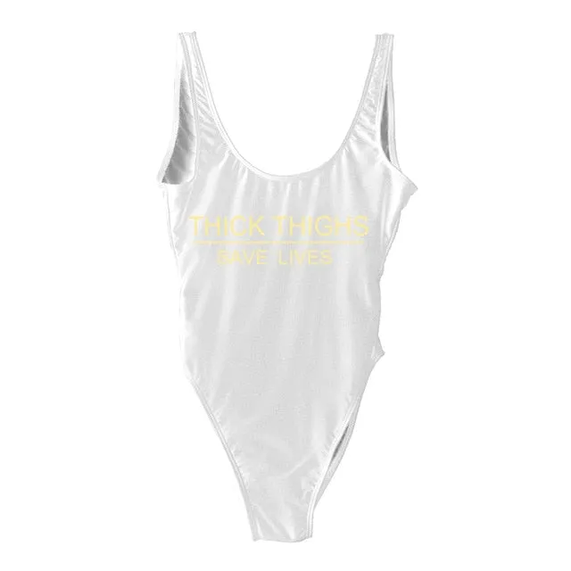 THICK THIGHS SAVE LIVES One Piece Plus Size Swimsuit