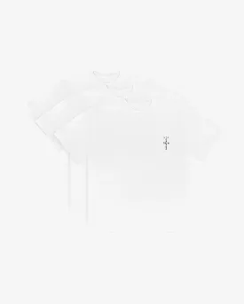 TRAVIS SCOTT CACTUS JACK CHEST LOGO WHITE TEE (PACK OF 3)