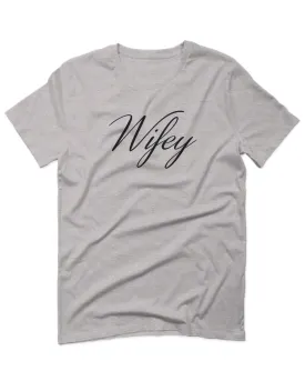 VICES AND VIRTUESS Letter Printed Wifey Couple Wedding Hubby Matching Bride For men T Shirt