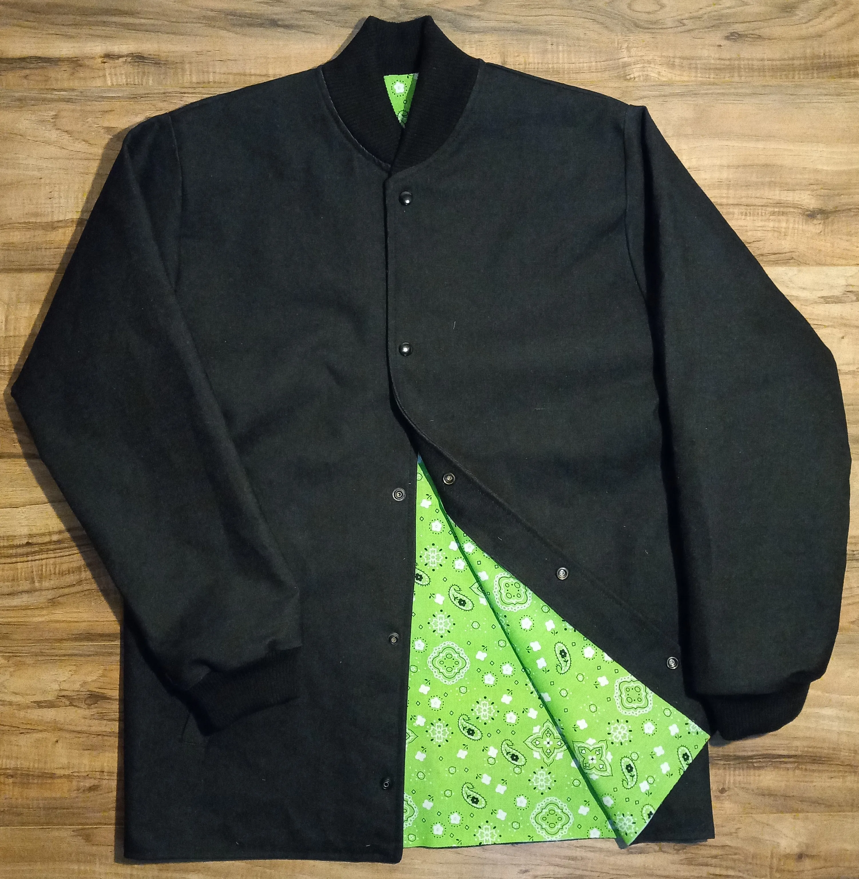 Yard Coat - rib collar - green bandana