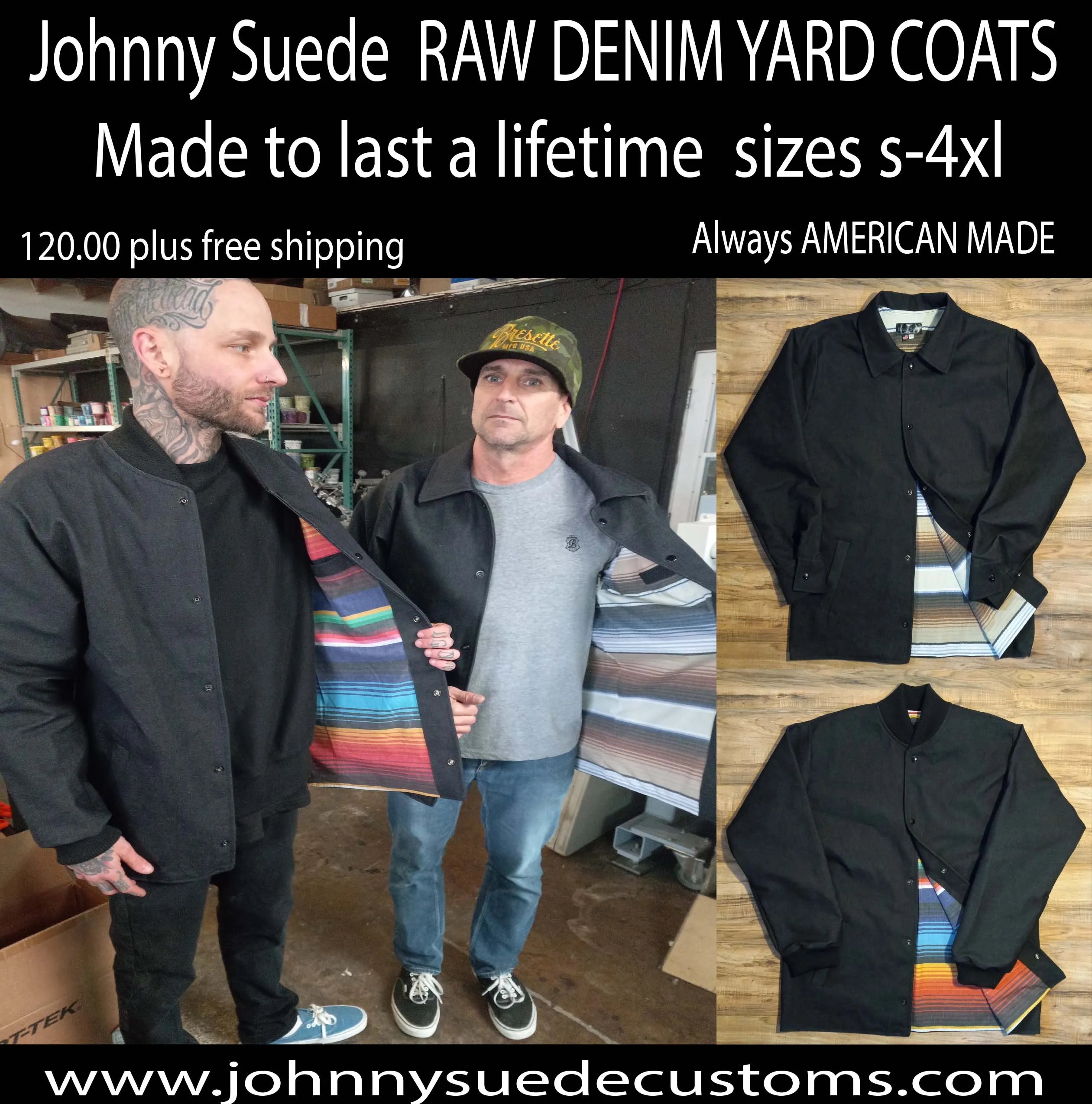 Yard Coat - rib collar - green bandana